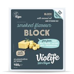Blok Violife o smaku wędzonym 400 gr (zamawianie pojedynczych sztuk lub 7 w przypadku sprzedaży detalicznej zewnętrznej)