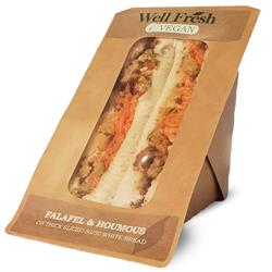Sándwich de falafel y hummus - pan blanco
