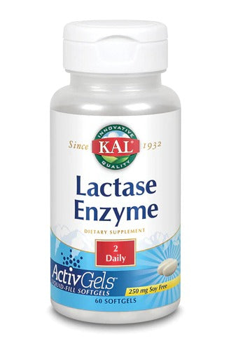 KAL, enzima lactasa, 250 mg, 60 cápsulas blandas