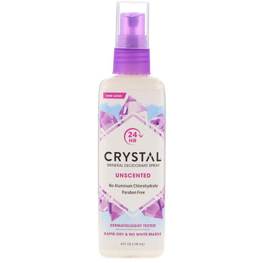 Crystal Body Deodorant, mineralisches Deodorantspray, parfümfrei, 4 fl oz (118 ml)