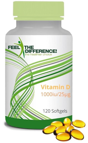 Vitamina d3 1000iu/25μg, 120 softgels sentem a diferença