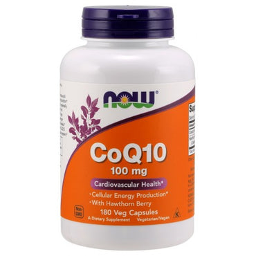 NOW Foods, CoQ10 with Hawthorn Berry, 100mg - 180 vcaps 