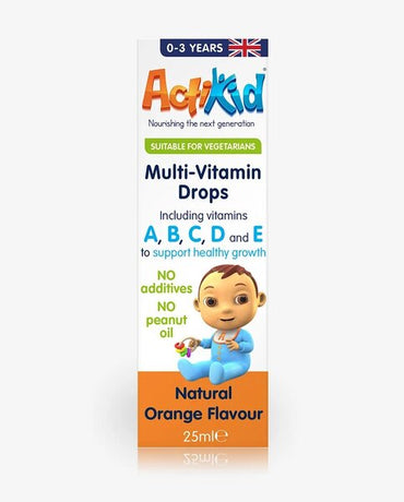 ActiKid, Multi-Vitamin Drops, Natural Orange Flavour - 25 ml