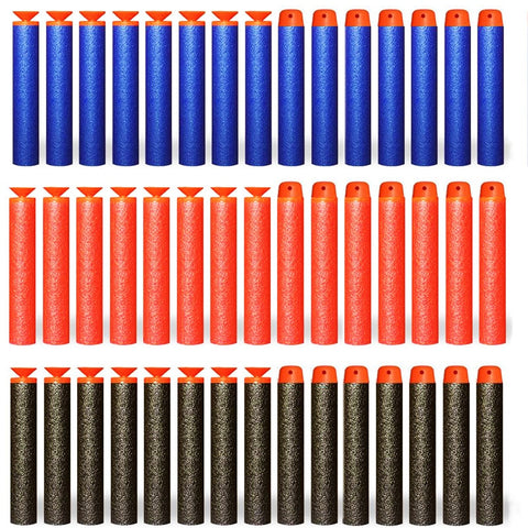 100 Uds. Cabeza redonda hueca suave y dardos de repuesto balas de pistolas de juguete para la serie Nerf EVA juguetes de regalo militares para niños