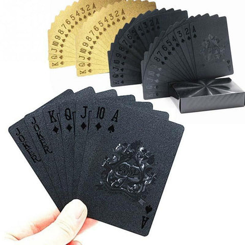 24K Gold Playing Cards Poker Game Deck Gold Foil Poker Set Plastic Magic Card Waterproof Cards Magic