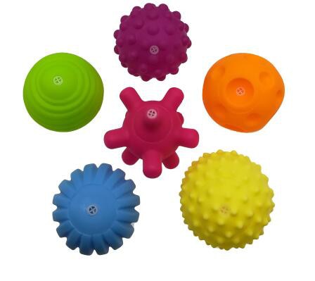 6 unids/set juego de pelota de juguete para bebé desarrollar el juguete de los sentidos táctiles del bebé juguetes de pelota de mano pelota de entrenamiento para bebé pelota suave de masaje LA894335