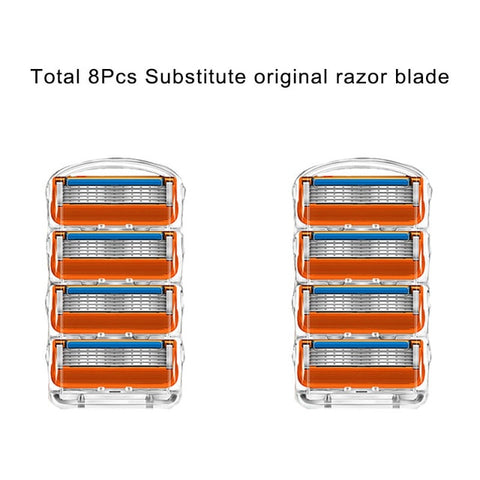 Lames remplaçables pour Gillette Fusion 5 Proglide Proshield lame de rasoir de sécurité cassettes de rasage jilet 5 couches en acier inoxydable