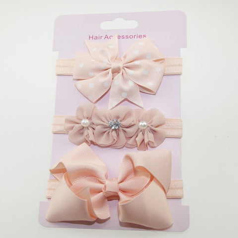 3 pièces bébé élastique fleur bandeau bandeaux cheveux filles Bebe nœud papillon bandeau enfant en bas âge nourrissons accessoires ensemble accessoires de photographie