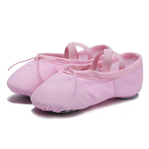 USHINE EU22-45 tissu/cuir tête pantoufles de Yoga enseignant salle de sport exercice intérieur toile Ballet chaussures de danse enfants enfants filles femme