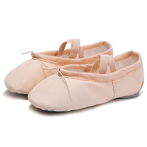 USHINE EU22-45 zapatillas de Yoga con cabeza de tela/cuero para profesores, gimnasio, ejercicio interior, zapatillas de Ballet de lona para niños, niñas y mujeres