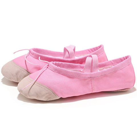 USHINE EU22-45 Cloth/Leather Head Yoga Slippers Teacher Gym Indoor Exercise Canvas Ballet Dance Shoes Children Kids Girls Woman
