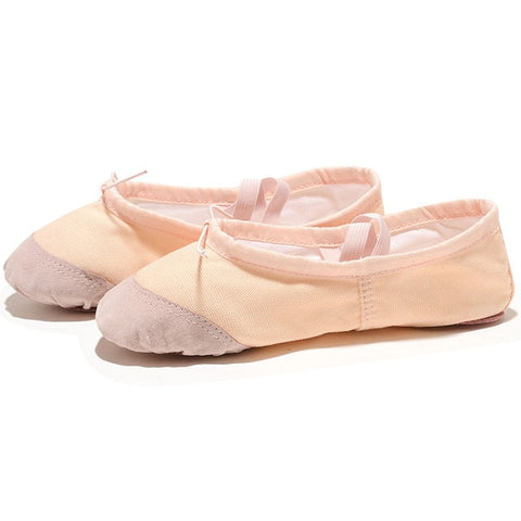 USHINE EU22-45 tissu/cuir tête pantoufles de Yoga enseignant salle de sport exercice intérieur toile Ballet chaussures de danse enfants enfants filles femme