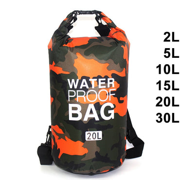 Sac de natation étanche, sac sec, couleurs de Camouflage, pêche, bateau, kayak, rangement, dérive, Rafting, 2L, 5L, 10L, 15L, 20L, 30L