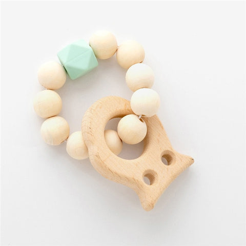 Bracelets d'allaitement en Silicone pour bébé, anneau de dentition en bois, perles de dentition, hochets en bois, jouets, Bracelets de dentition pour bébé, jouets d'allaitement, cadeau