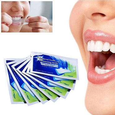 2pcs / box tooth whitening dry tooth paste bleaching tooth sticky gel whitening strip high elastic oral care hygiene toothpaste