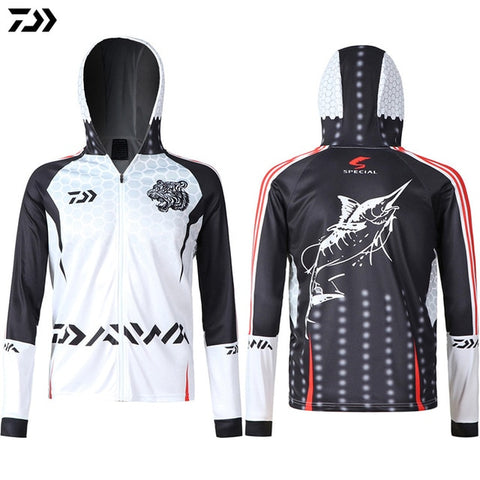 Daiwa Professional Fishing Hoodie Anti-UV Sunscreen Sun Protection Face Neck Fishing Shirt Breathable Quick Dry Fishing Clothes