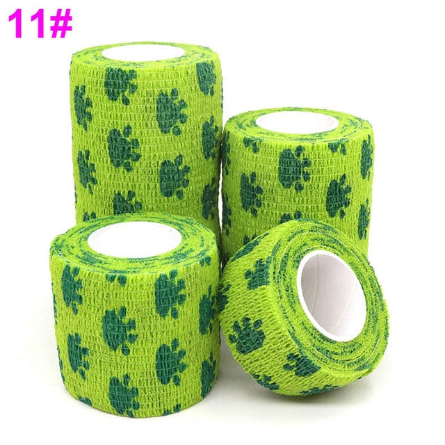 1 stk trykt medicinsk selvklæbende elastisk bandage 4,5 m farverig sports wrap tape til fingerled Knæ Førstehjælpssæt Pet Tape