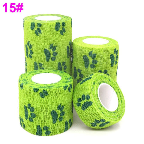 1 pcs Printed Medical Self Adhesive Elastic Bandage 4.5m Colorful Sports Wrap Tape for Finger Joint Knee First Aid Kit Pet Tape
