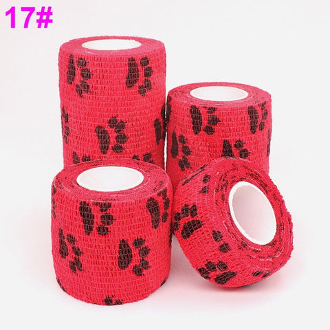 1 stuks bedrukt medisch zelfklevend elastisch verband 4,5 m kleurrijke sport wrap tape voor vingergewricht knie ehbo-kit huisdier tape