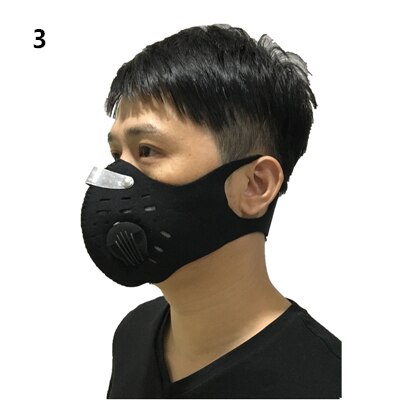 Hombres/mujeres carbón activado a prueba de polvo cara de ciclista máscara anticontaminación bicicleta adiestramiento al aire libre máscara protector facial