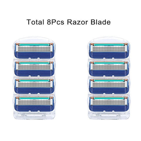 Casetes de afeitado para cabezales de repuesto Gillette Fusion, cuchillas de afeitar de acero inoxidable de 5 capas, maquinilla de afeitar recta para hombres, Manual