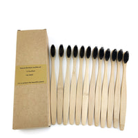 12 pcs Bamboo Charcoal Toothbrush Soft Bristles Teethbrush Eco Friendly Oral Care Natural Tooth Brush For Adults