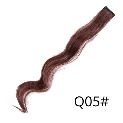 AliLeader, extensiones de cabello sintético ombré largo y recto de 87 colores, Clip puro en tiras de una pieza, peluca de 20" para mujer