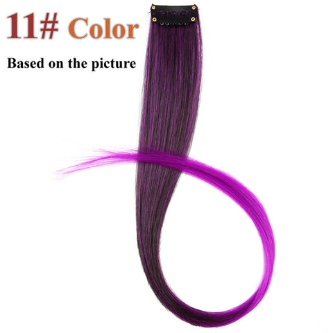 AliLeader 87 couleur longue droite Ombre Extensions de cheveux synthétiques pince pure en une seule pièce bandes 20 "postiche pour les femmes