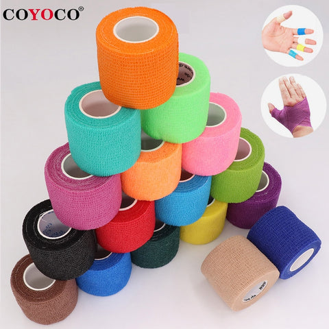 Coyoco kleurrijke sport zelfklevende elastische bandage wrap tape 4,5 m elastoplast voor kniesteunpads vinger enkel palm schouder