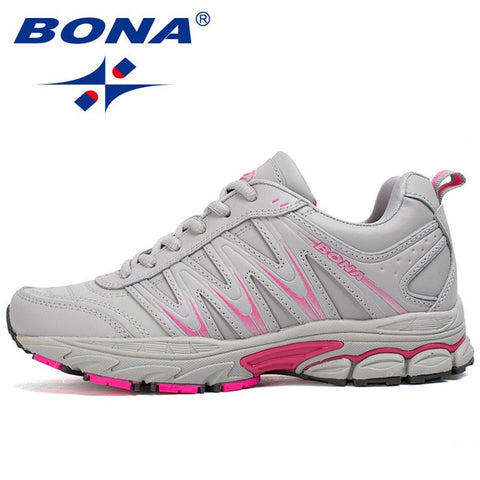 BONA, nuevo estilo novedoso, zapatos para correr para mujer, zapatos deportivos con cordones, zapatos deportivos para correr al aire libre, zapatos atléticos para caminar, zapatillas cómodas para mujer