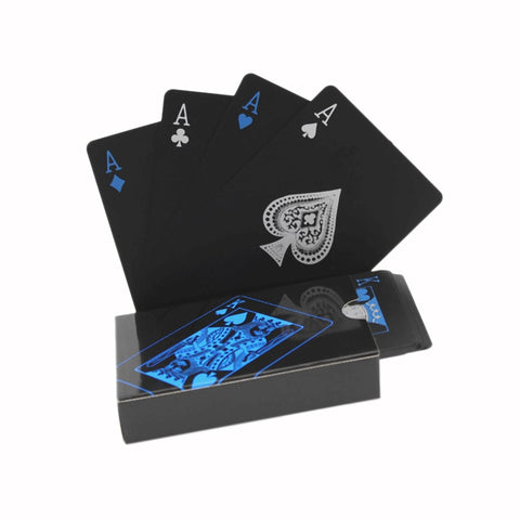 Naipes negros impermeables de Pvc de plástico de calidad, regalo creativo, póker duradero