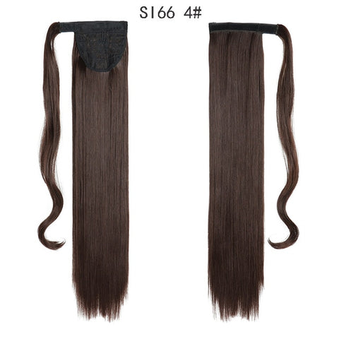 MERISIHAIR Long Straight Wrap Around Clip In Ponytail Hair Extension Heat Resistant Synthetic  Pony Tail Fake Hair