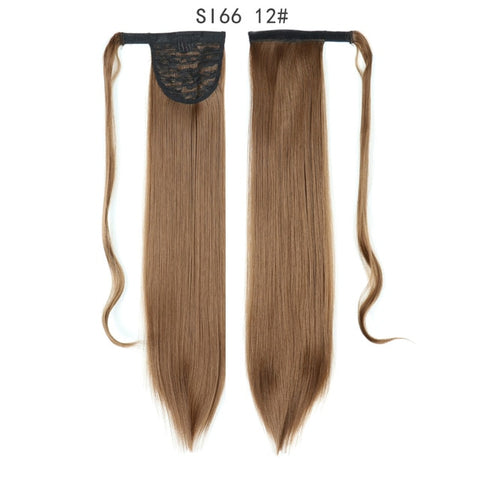 MERISIHAIR Long Straight Wrap Around Clip In Ponytail Hair Extension Heat Resistant Synthetic  Pony Tail Fake Hair