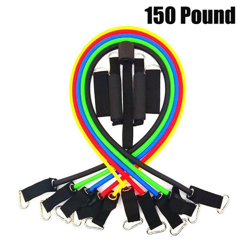 11 Pcs/Set Latex Resistance Bands Crossfit Training Body Exercise Yoga Tubes Pull Rope Chest Expander Pilates Fitness with Bag