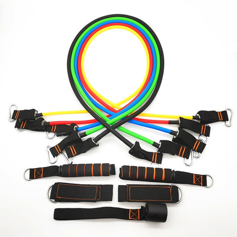 11 Pcs/Set Latex Resistance Bands Crossfit Training Body Exercise Yoga Tubes Pull Rope Chest Expander Pilates Fitness with Bag