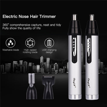 CkeyiN 3 in1 Electric Ear Nose Trimmer for Men's Shaver Rechargeable Hair Removal Eyebrow Trimer Safe Lasting Face Care Tool Kit