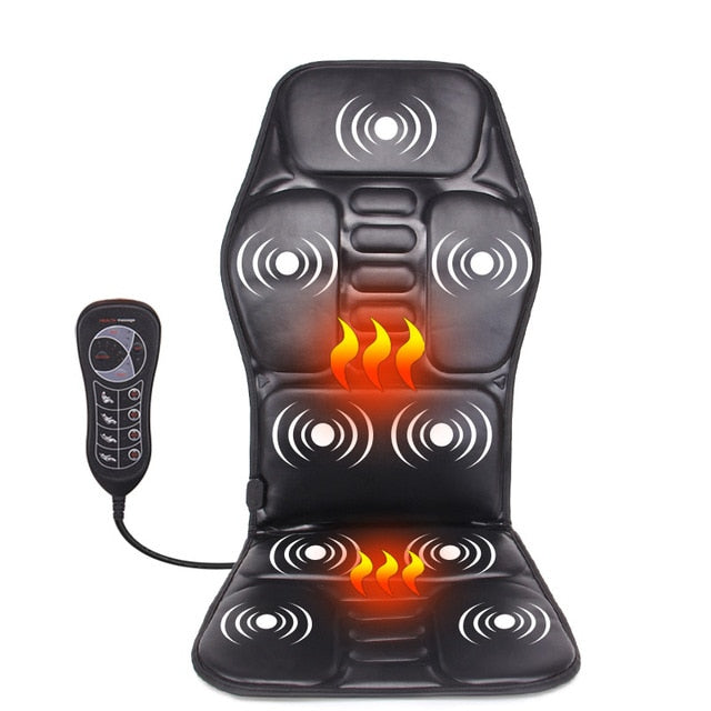 Klasvsa-sillón masajeador de espalda vibratorio con calefacción eléctrica portátil, para coche, hogar, oficina, colchón lumbar para el cuello, alivio del dolor