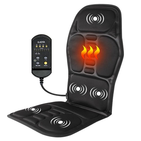 Klasvsa elektrisk bærbar oppvarming vibrerende ryggmassasjestol i pute bil hjemmekontor korsryggen madrass smertelindring