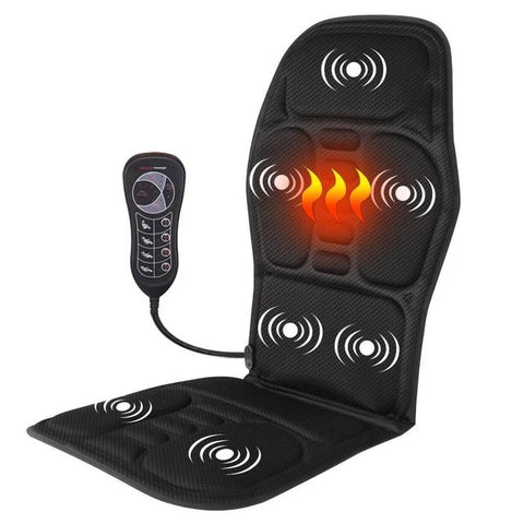 Încălzire electrică portabilă Klasvsa, scaun vibrator pentru masaj pentru spate, în mașină cu cusiune, birou acasă, saltea lombară pentru gât, ameliorarea durerii