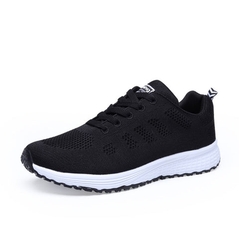 Women Casual Sport Shoes Fashion Men Running Shoes Weave Air Mesh Sneakers Black White Non Slip Footwear Breathable Jogging