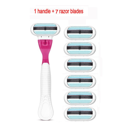 5pc/lot Female Safety Razor Blades Beauty Shaving For Women 3 Layer Blade Shaver Razor Blade Replacement Head For Gillette Venus