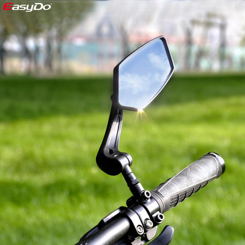 Easydo 自転車バックミラー自転車サイクリング広範囲バックサイトリフレクター調節可能な左右ミラー