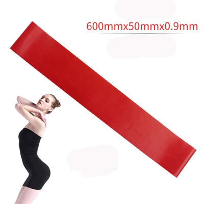 Bandas de goma de resistencia para Yoga, 5 colores, equipo de Fitness para interiores y exteriores, bandas elásticas de entrenamiento deportivo para Pilates de 0,35mm-1,1mm