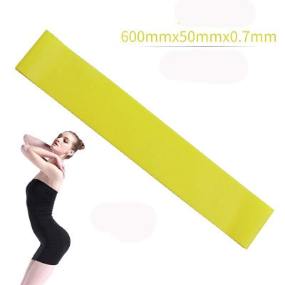 5 couleurs bandes de caoutchouc de résistance de Yoga équipement de Fitness intérieur extérieur 0.35mm-1.1mm bandes élastiques d'entraînement de Sport Pilates