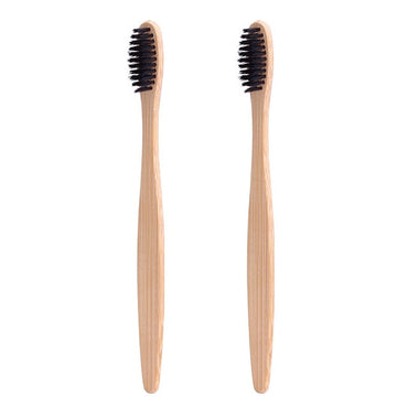 Cepillo de dientes de carbón de bambú para blanquear los dientes, cepillo de dientes de madera de cerdas suaves, polvo dental, limpieza e higiene bucal