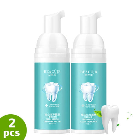 BEACUIR Tooth Whitening Cleaning Mousse Remove Plaque Stains Oral Odor Fresh breath Bright Teeth Toothpaste Dental Care Tool 60g