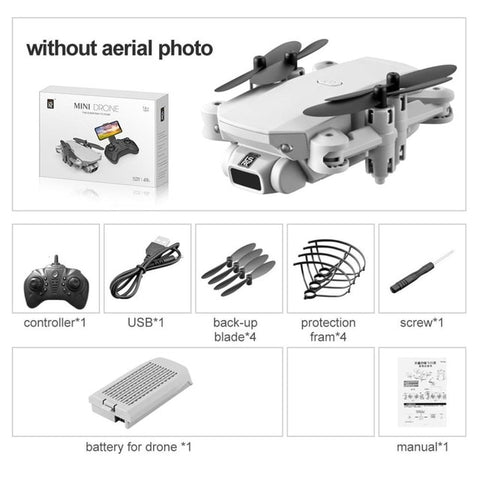 Mini Drone portable 4K 1080P HD caméra WiFi Fpv pression de l'air maintien d'altitude pliable quadrirotor RC Drone jouet