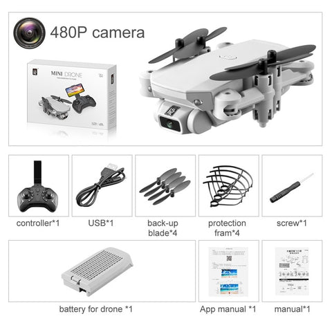Mini Drone portable 4K 1080P HD caméra WiFi Fpv pression de l'air maintien d'altitude pliable quadrirotor RC Drone jouet