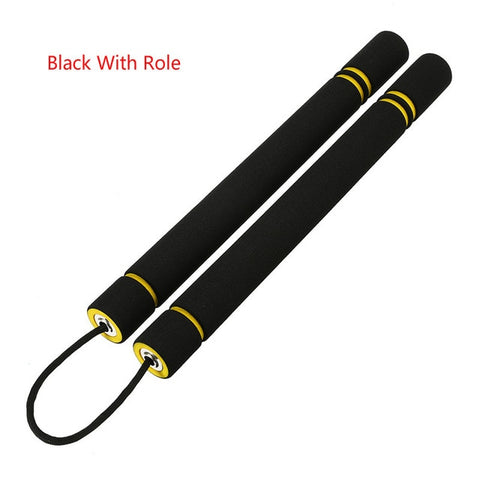 para iniciantes preto amarelo durável nunchakus artes marciais nunchakus espuma corrente de metal esponja segura nunchucks