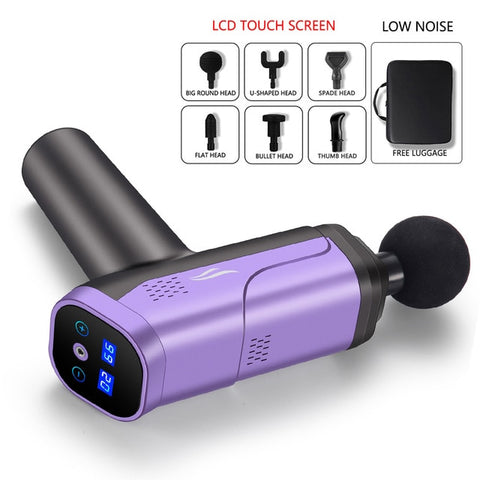 Body Massage Gun LCD Display Exercising Muscle Electric Massager Gun head Massager for Neck and Back Vibrator Slimming Shaping